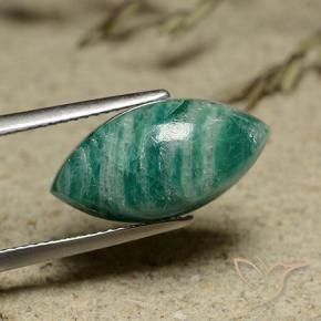 Amazonite Vert moyen-foncé naturelle Marquise, 8.00 ct, Opaque