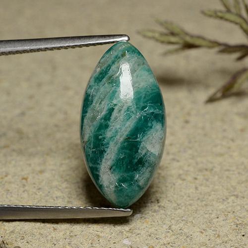 Amazonite Vert moyen-foncé naturelle Marquise, 6.91 ct, Opaque