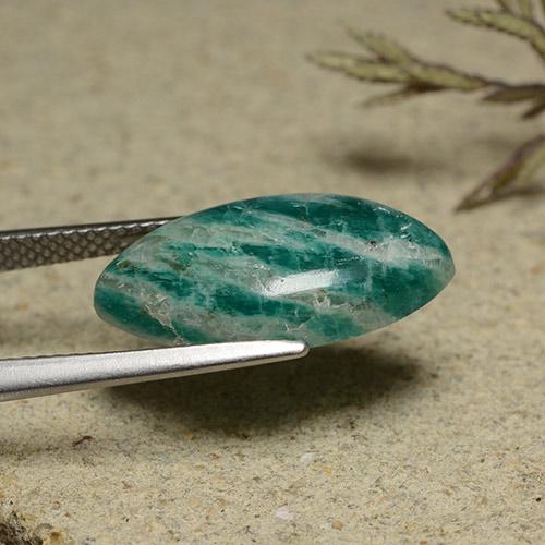 Amazonite Vert moyen-foncé naturelle Marquise, 6.91 ct, Opaque