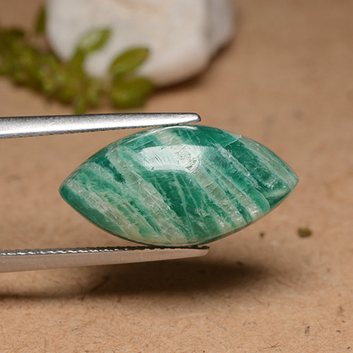 Amazonite Vert frais naturelle Marquise, 8.89 ct, Opaque