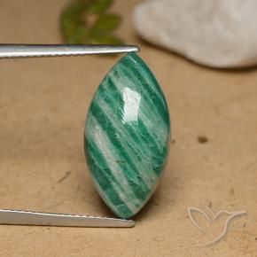 Amazonite vert pin naturelle marquise, 7,96 ct, opaque