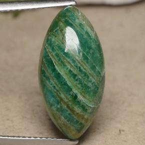Amazonite vert moyen-foncé naturelle marquise, 7,54 ct, opaque