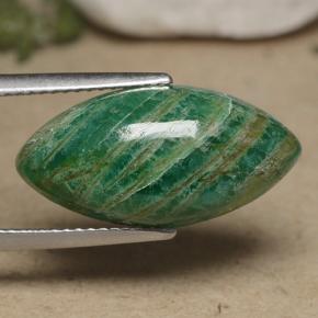 Amazonite vert moyen-foncé naturelle marquise, 7,54 ct, opaque
