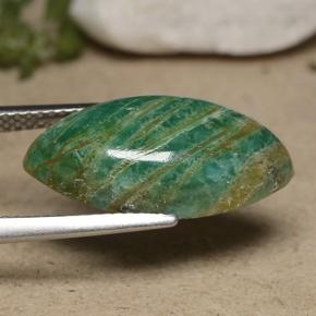 Amazonite vert moyen-foncé naturelle marquise, 7,54 ct, opaque