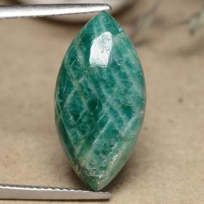 Amazonite vert foncé naturelle marquise, 7,48 ct, opaque