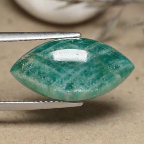 Amazonite vert foncé naturelle marquise, 7,48 ct, opaque
