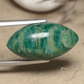 Amazonite vert pin naturelle marquise, 9,57 ct, opaque