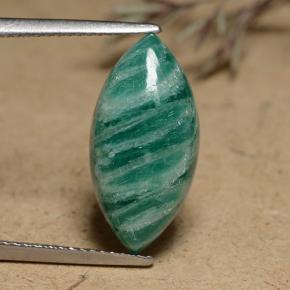 Amazonite Vert moyen-foncé naturelle Marquise, 6.34 ct, Opaque