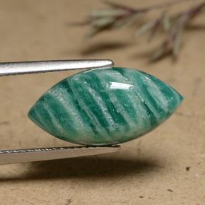 Amazonite Vert moyen-foncé naturelle Marquise, 6.34 ct, Opaque