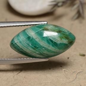 Amazonite Vert moyen naturelle Marquise, 7.42 ct, Opaque