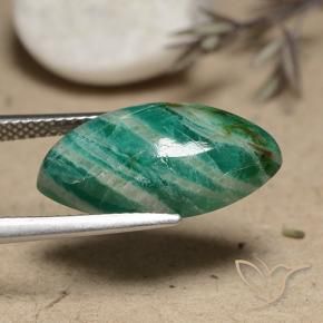 Amazonite Vert moyen naturelle Marquise, 7.42 ct, Opaque