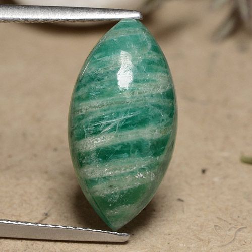 Amazonite Vert frais naturelle Marquise, 7.10 ct, Opaque