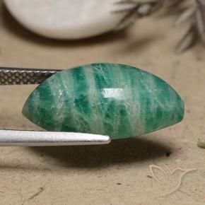 Amazonite Vert frais naturelle Marquise, 7.10 ct, Opaque