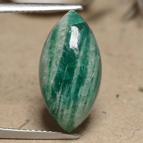 Amazonite Vert moyen-foncé naturelle Marquise, 8.12 ct, Opaque