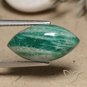 Amazonite Vert moyen-foncé naturelle Marquise, 8.12 ct, Opaque