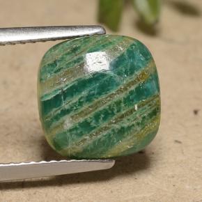 Amazonite Vert moyen naturelle Coupe coussin, 3.12 ct, Opaque