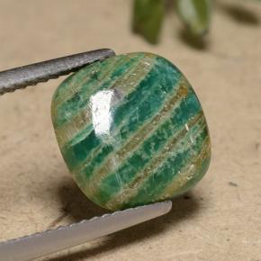 Amazonite Vert moyen naturelle Coupe coussin, 3.12 ct, Opaque