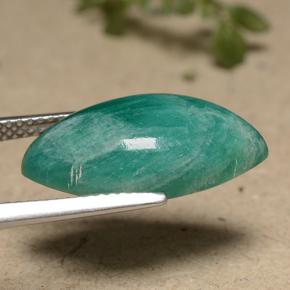 Amazonite vert frais naturelle marquise, 7,04 ct, opaque