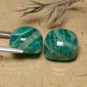 Achetez naturel 11.28ct Vert frais Amazonite gems, Coupe coussin, En provenance Madagascar chez GemSelect. En stock, livraison internationale!