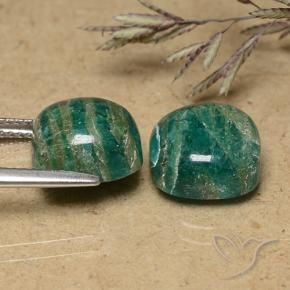 Shop natural 9.92ct Vert moyen Amazonite gems, Coussin, from Madagascar at GemSelect. In stock, global shipping!