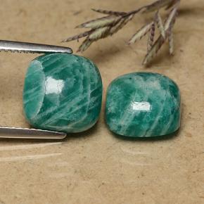 Achetez naturel 8.92ct Bleu vert Amazonite gems, Coupe coussin, En provenance Madagascar chez GemSelect. En stock, livraison internationale!