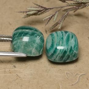 Achetez naturel 13.16ct Vert moyen-foncé Amazonite gems, Coupe coussin, En provenance Madagascar chez GemSelect. En stock, livraison internationale!