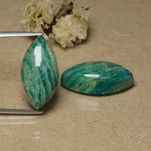 17.97ctw Naturel Vert moyen-foncé Amazonite, Marquise, Opaque