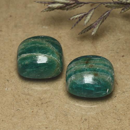 Achetez naturel 9.08ct Vert moyen-foncé Amazonite gems, Coupe coussin, En provenance Madagascar chez GemSelect. En stock, livraison internationale!