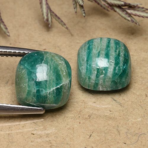 11.80ctw Naturel Vert frais Amazonite, Coussin, Opaque