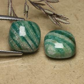 Achetez naturel 9.30ct Vert frais Amazonite gems, Coupe coussin, En provenance Madagascar chez GemSelect. En stock, livraison internationale!