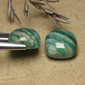 Achetez naturel 9.30ct Vert frais Amazonite gems, Coupe coussin, En provenance Madagascar chez GemSelect. En stock, livraison internationale!