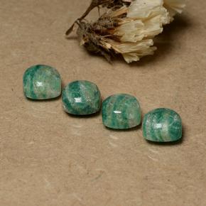 Achetez naturel 7.61ct Vert frais Amazonite gems, Coupe coussin, En provenance Madagascar chez GemSelect. En stock, livraison internationale!