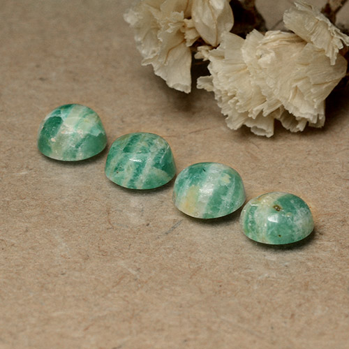 Achetez naturel 3,44ct vert pin amazonite gems, coupe roude, en provenance madagascar chez gemselect. en stock, livraison internationale!
