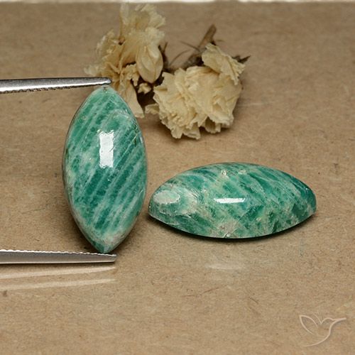 17.83ctw Naturel Vert moyen Amazonite, Marquise, Opaque