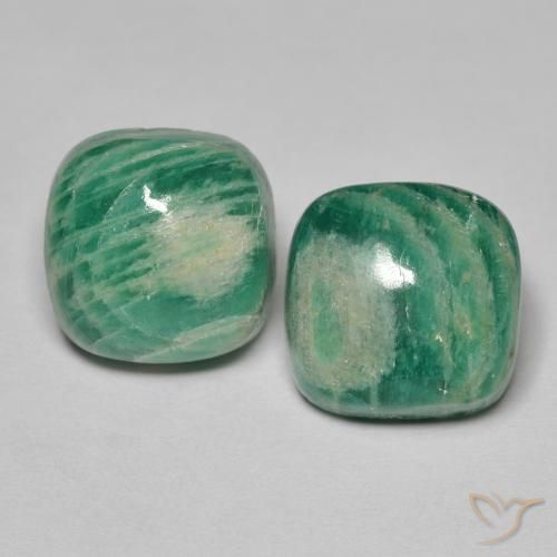 10.90ctw Naturel Vert moyen Amazonite, Coussin, Opaque