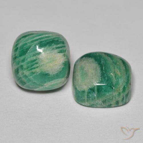 Shop natural 10.90ct Vert moyen Amazonite gems, Coussin, from Madagascar at GemSelect. In stock, global shipping!
