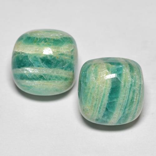 Achetez naturel 11,85ct vert moyen amazonite gems, coupe coussin, en provenance madagascar chez gemselect. en stock, livraison internationale!