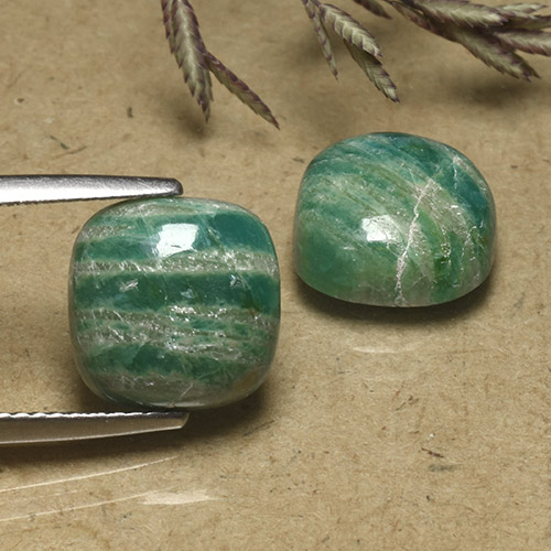 Achetez naturel 8.15ct Vert frais Amazonite gems, Coupe coussin, En provenance Madagascar chez GemSelect. En stock, livraison internationale!