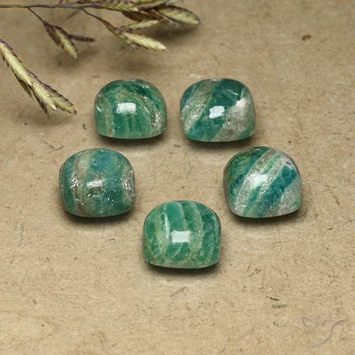 9.00ctw Naturel Vert frais Amazonite, Coussin, Opaque