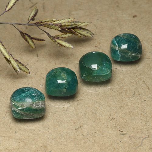 7.62ctw Naturel Vert frais Amazonite, Coussin, Opaque
