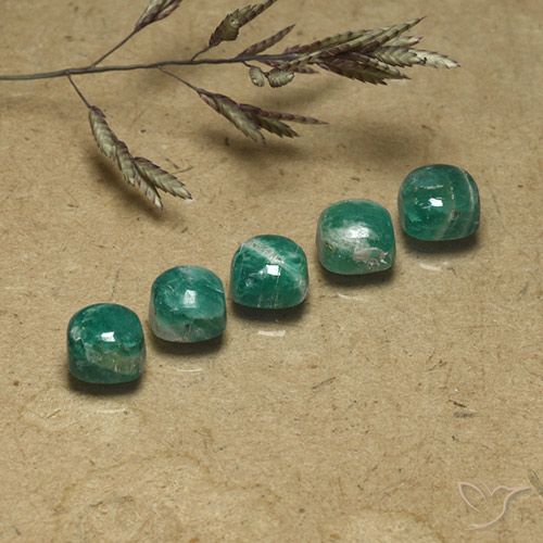 4.02ctw Naturel Vert frais Amazonite, Coussin, Opaque