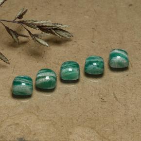 Achetez naturel 3,85ct vert moyen-foncé amazonite gems, coupe coussin, en provenance madagascar chez gemselect. en stock, livraison internationale!