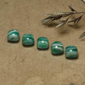 Achetez naturel 3,85ct vert moyen-foncé amazonite gems, coupe coussin, en provenance madagascar chez gemselect. en stock, livraison internationale!