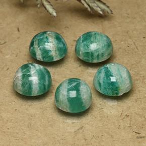 Achetez naturel 4,07ct vert moyen amazonite gems, coupe roude, en provenance madagascar chez gemselect. en stock, livraison internationale!