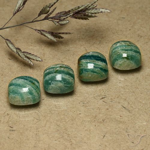 7.99ctw Naturel Vert moyen-foncé Amazonite, Coussin, Opaque