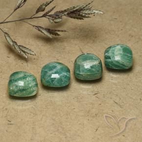 Shop natural 6.36ct Vert pin frais Amazonite gems, Coussin, from Madagascar at GemSelect. In stock, global shipping!