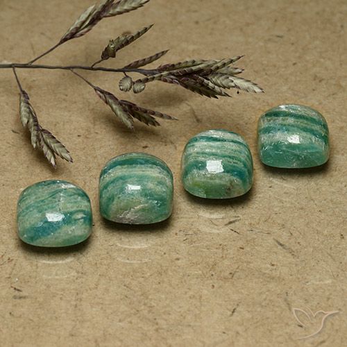 7.34ctw Naturel Vert frais Amazonite, Coussin, Opaque