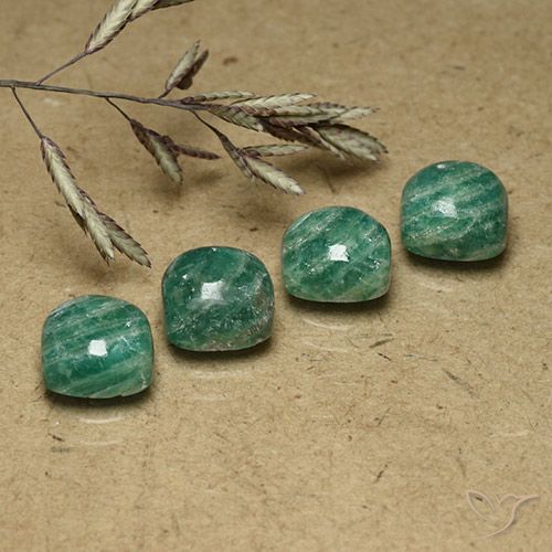 7.37ctw Naturel Vert pin Amazonite, Coussin, Opaque