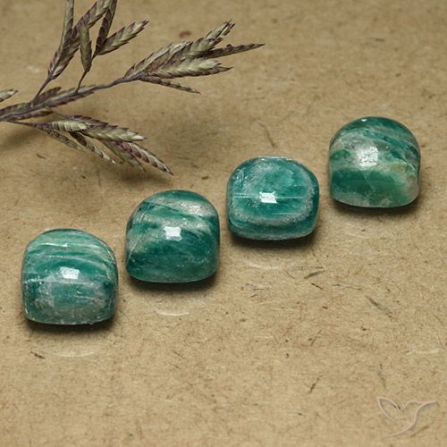 8.67ctw Naturel Vert pin Amazonite, Coussin, Opaque