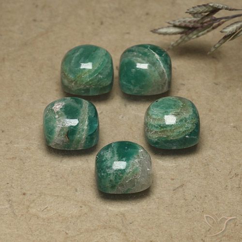 10.90ctw Naturel Vert frais Amazonite, Coussin, Opaque, Photo A